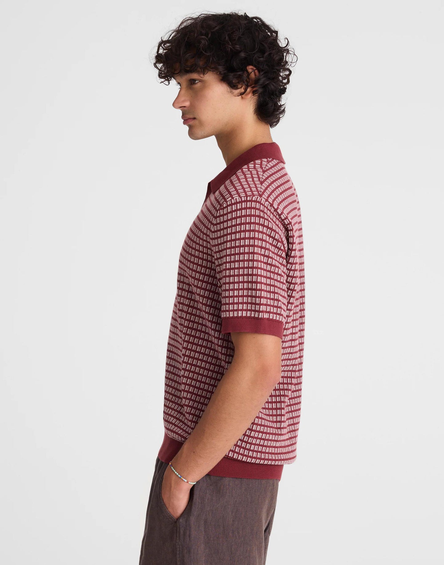 Single-Button Sweater Polo Dusty Merlot | Madewell