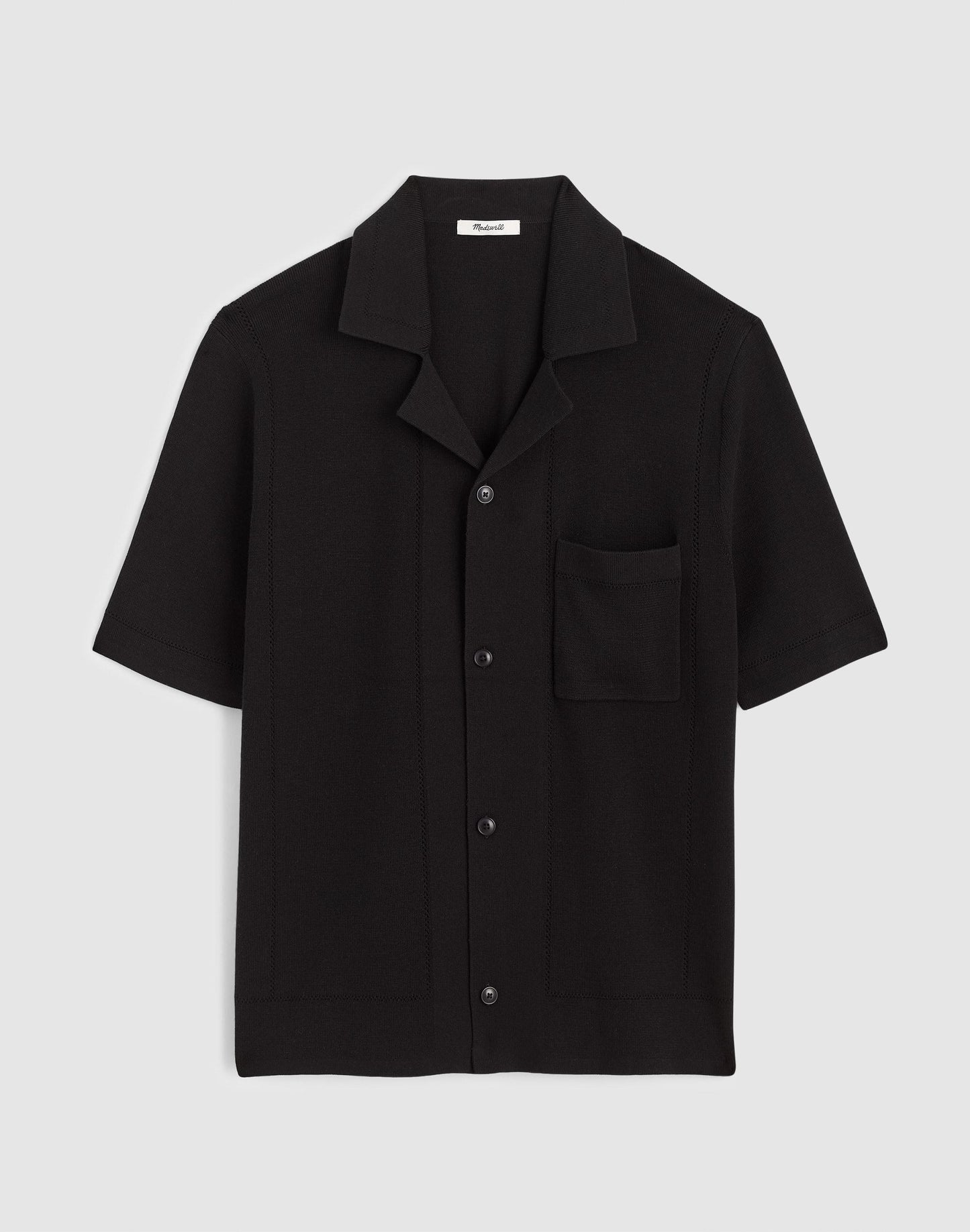 Knit Short-Sleeve Boxy Shirt Jet Black | Madewell