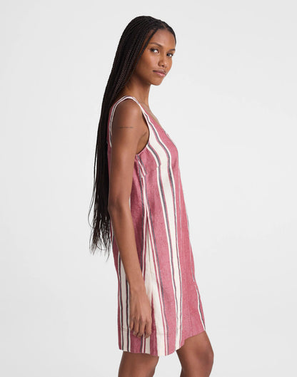 Scoopneck Mini Shift Dress in 100% Linen Red Currant | Madewell