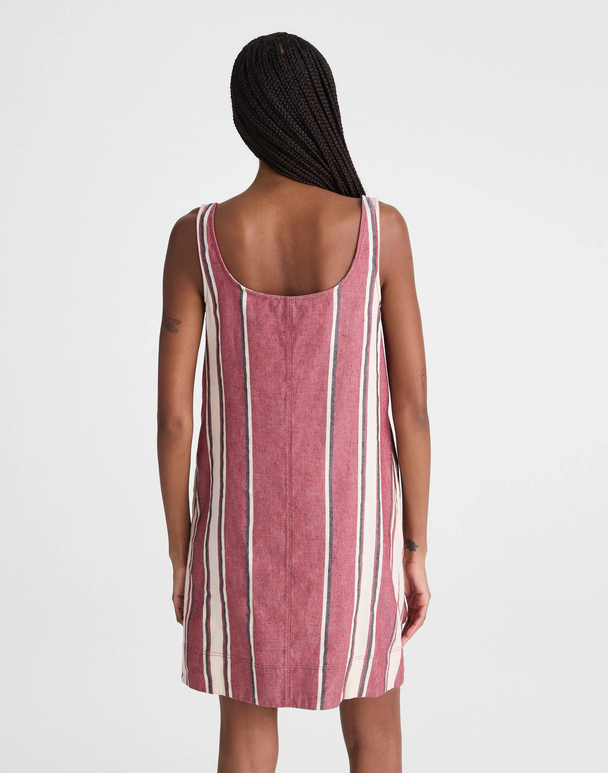 Scoopneck Mini Shift Dress in 100% Linen Red Currant | Madewell