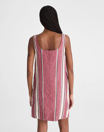 Scoopneck Mini Shift Dress in 100% Linen Red Currant | Madewell