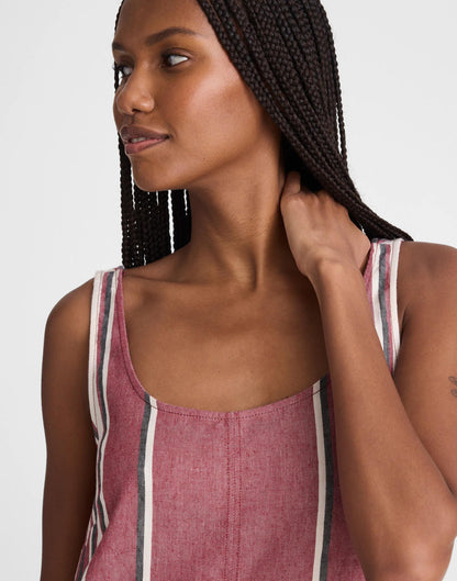Scoopneck Mini Shift Dress in 100% Linen Red Currant | Madewell