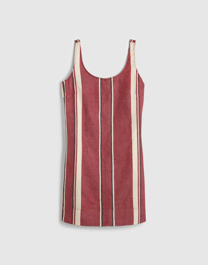 Scoopneck Mini Shift Dress in 100% Linen Red Currant | Madewell
