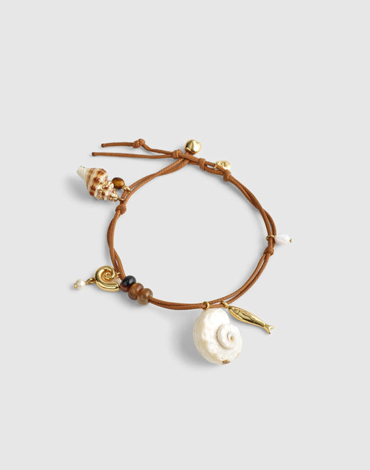 Semiprecious Leather Charm Anklet Hot Coffee | Madewell