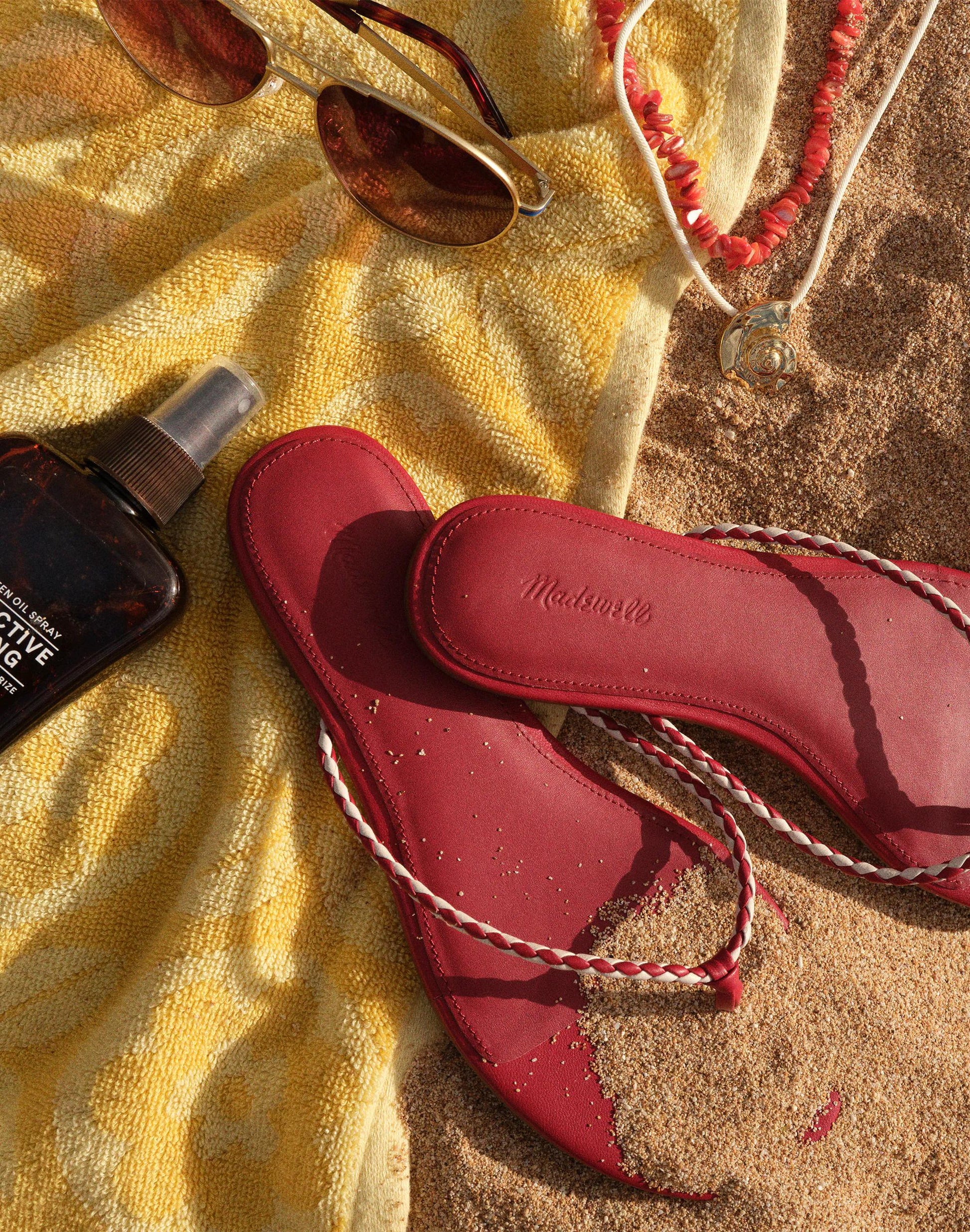 The Iggy Braided Thong Sandal Bright Ember Multi | Madewell