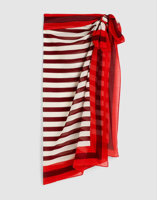 Striped Sarong Border Stripe Plum | Madewell