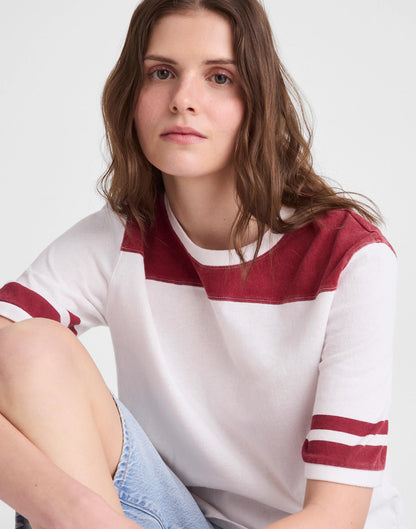 The Relaxed Varsity Tee in Vintage Jersey Varsity Red | Madewell