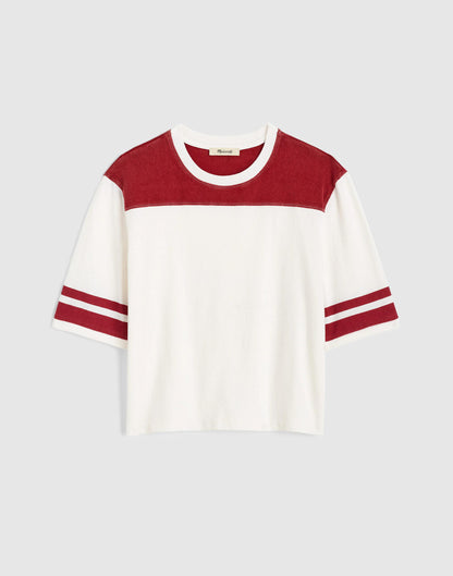 The Relaxed Varsity Tee in Vintage Jersey Varsity Red | Madewell