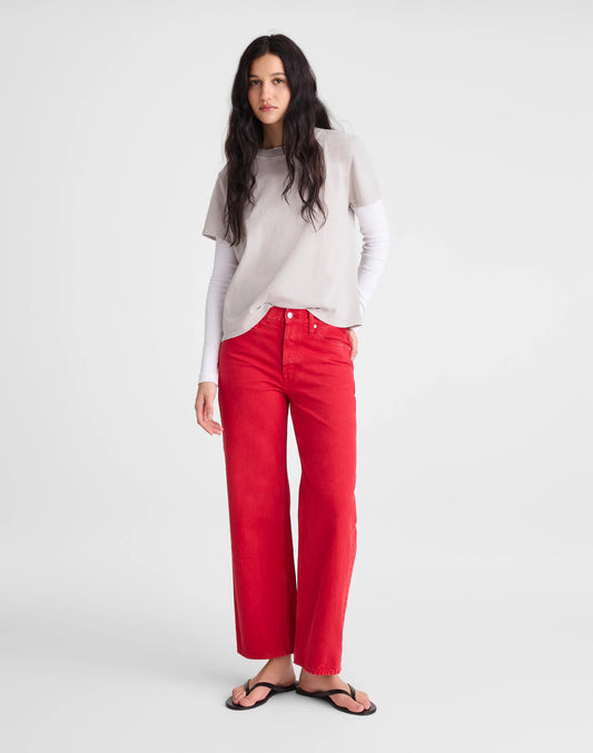 Low-Slung Baggy Crop Jean Varsity Red | Madewell