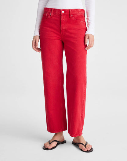 Low-Slung Baggy Crop Jean Varsity Red | Madewell