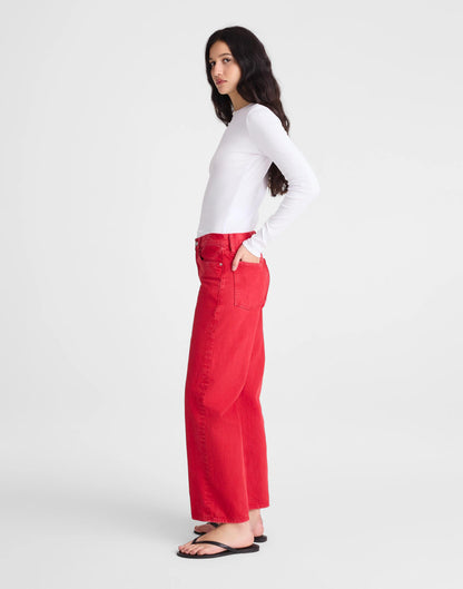 Low-Slung Baggy Crop Jean Varsity Red | Madewell