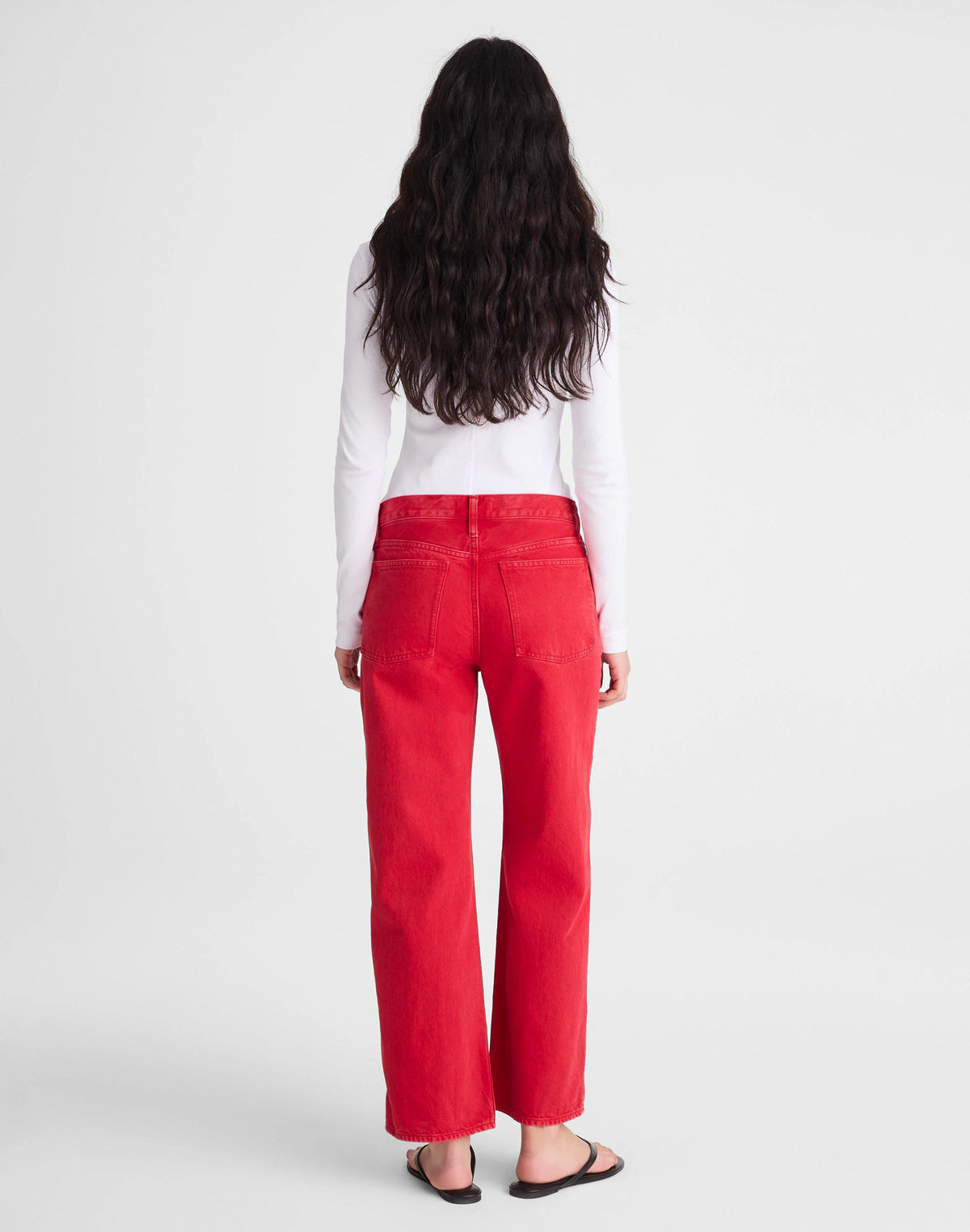 Low-Slung Baggy Crop Jean Varsity Red | Madewell