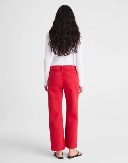 Low-Slung Baggy Crop Jean Varsity Red | Madewell