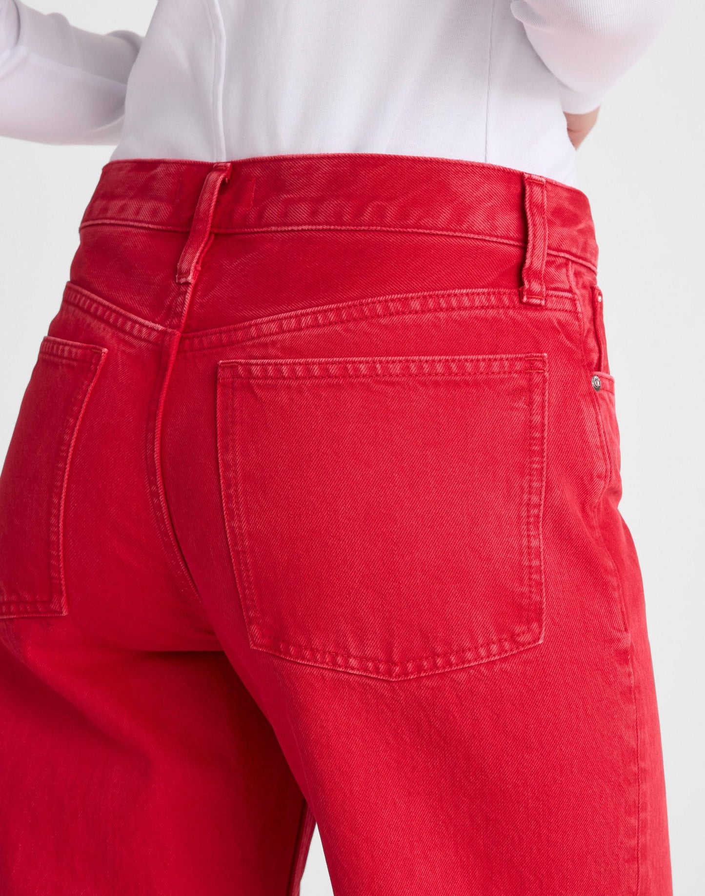 Low-Slung Baggy Crop Jean Varsity Red | Madewell