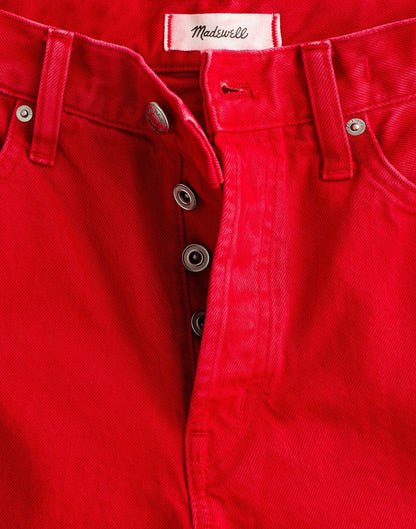 Low-Slung Baggy Crop Jean Varsity Red | Madewell