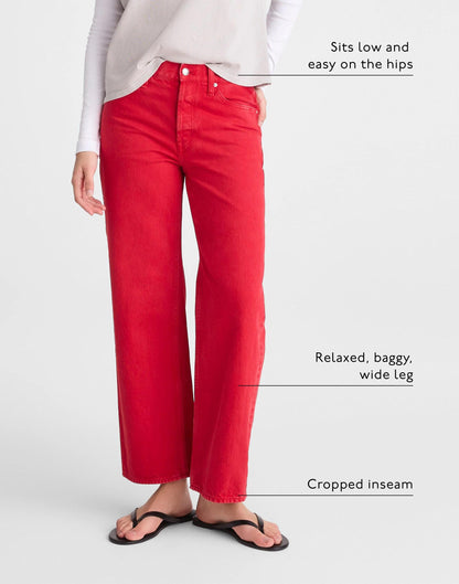 Low-Slung Baggy Crop Jean Varsity Red | Madewell