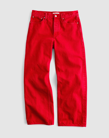 Low-Slung Baggy Crop Jean Varsity Red | Madewell