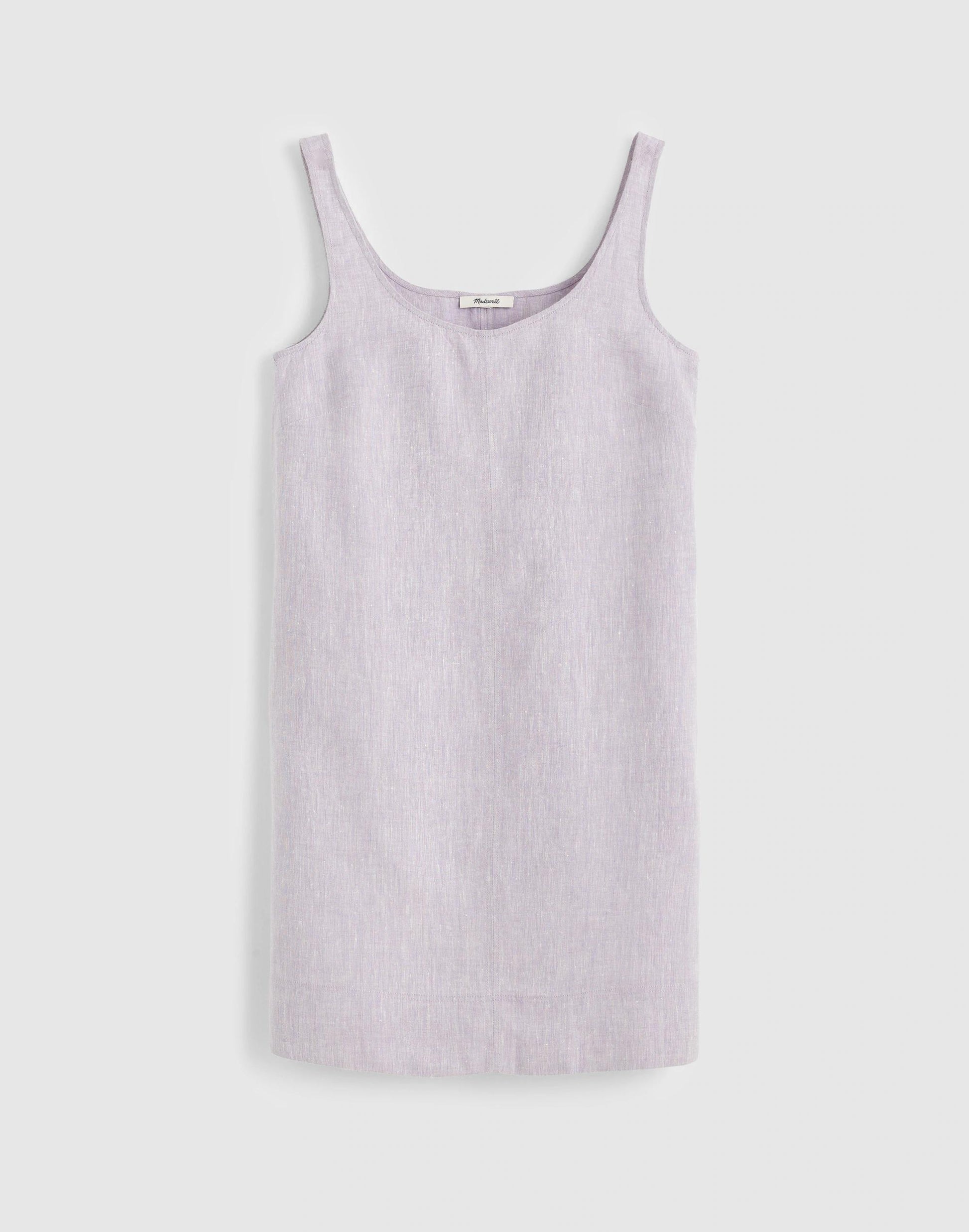 Scoopneck Mini Shift Dress in 100% Linen Lilac Chambray | Madewell