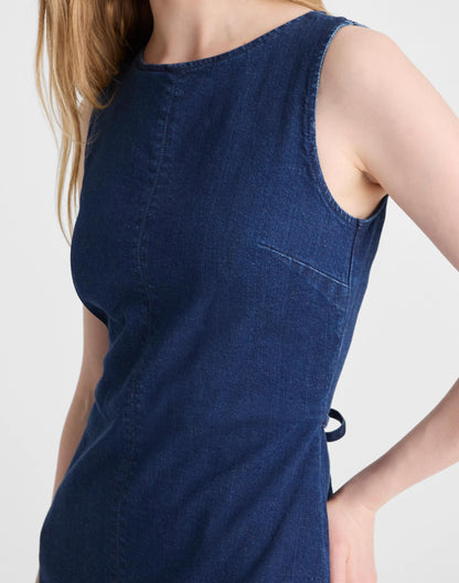 Denim Boatneck Skort Romper Nostalgic Blue | Madewell