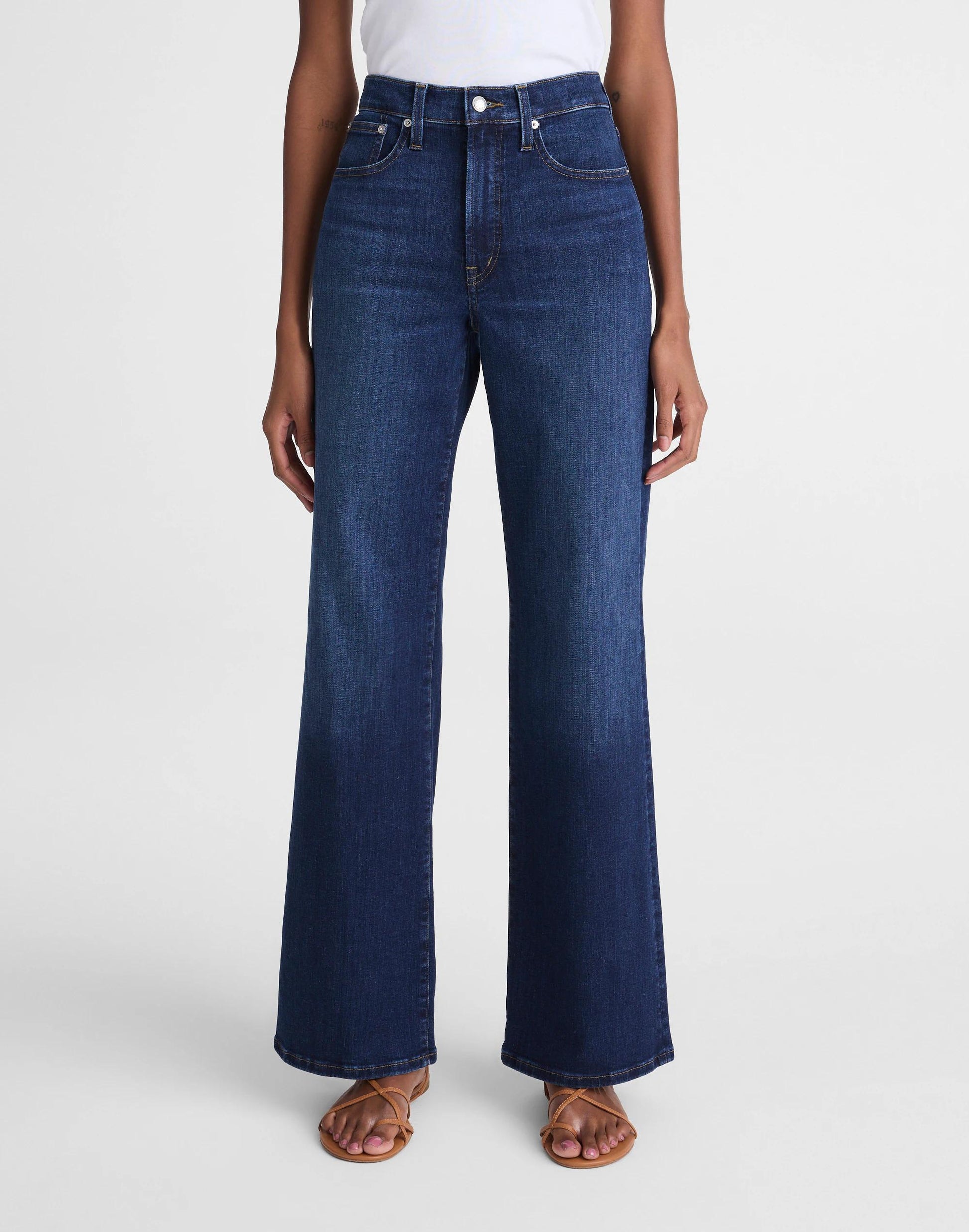 The Wide-Leg Jean in Super Stretch Denim Deep Ocean Wash | Madewell