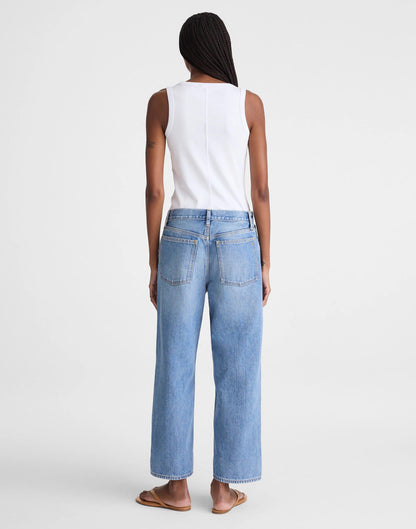 Low-Slung Baggy Crop Jean Worn Mid Indigo | Madewell