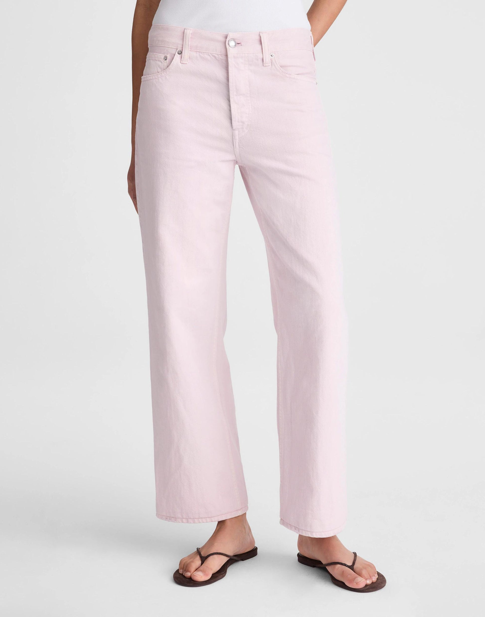 Low-Slung Baggy Crop Jean Marble Lilac | Madewell