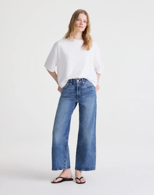 The Wide-Leg Crop Jean in Super Stretch Denim Oneida Wash | Madewell