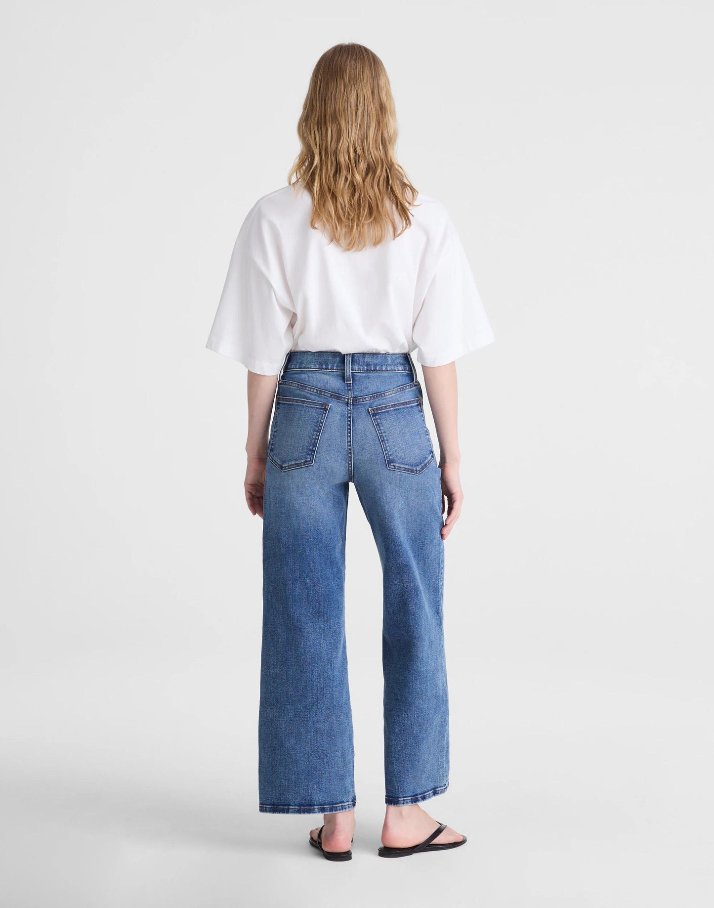 The Wide-Leg Crop Jean in Super Stretch Denim Oneida Wash | Madewell