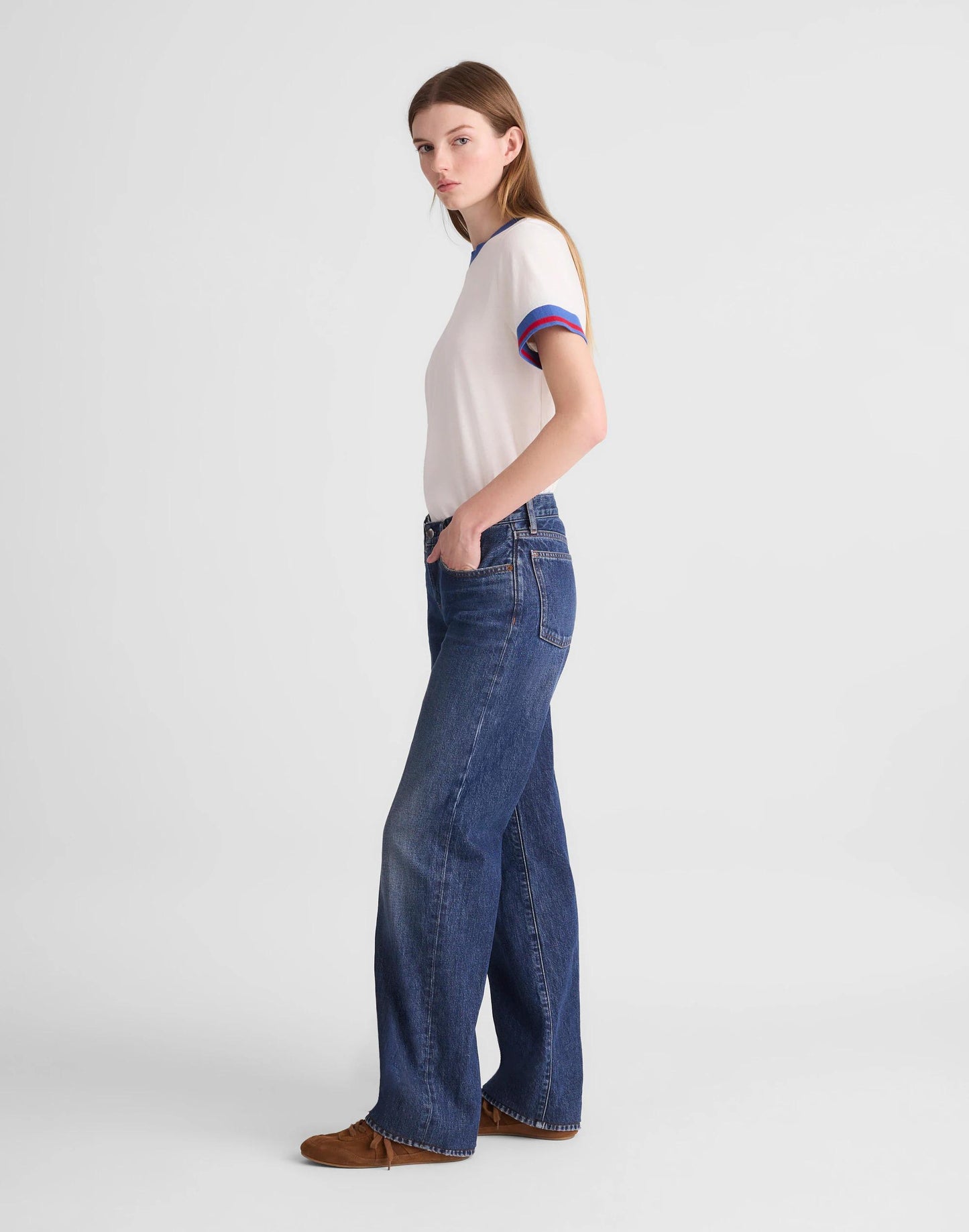 The Low-Rise Loose Jean Midnight Waters Wash | Madewell