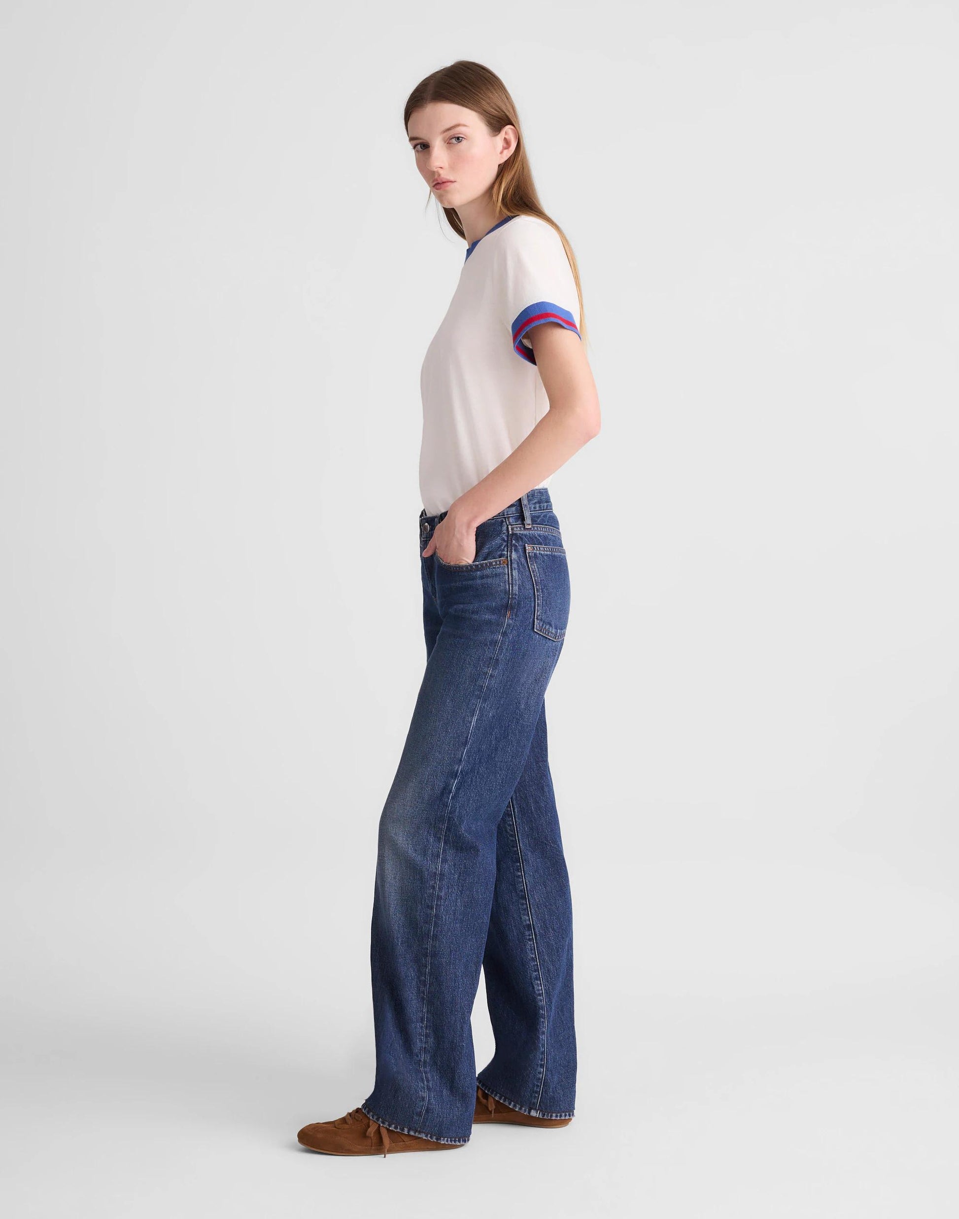 The Low-Rise Loose Jean Midnight Waters Wash | Madewell