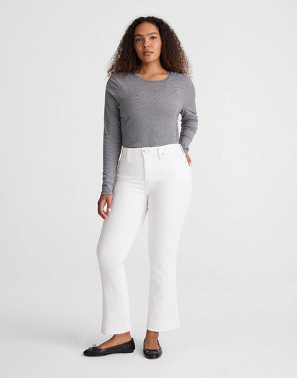 The Curvy Flare Crop Jean in Super Stretch Denim Tile White | Madewell