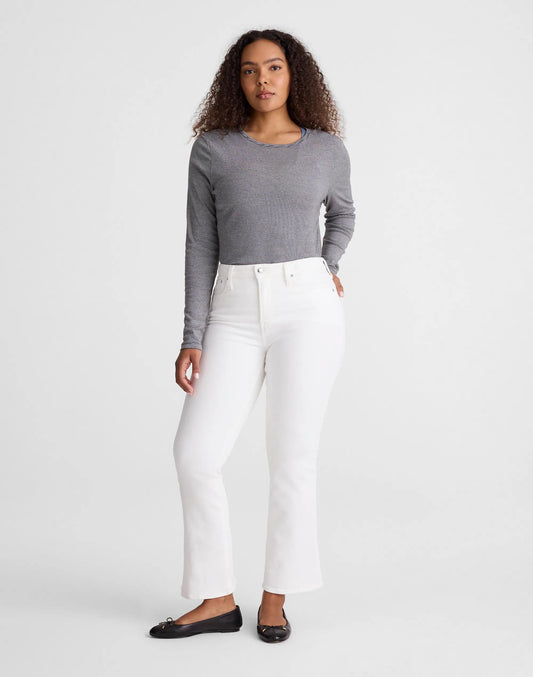 The Curvy Flare Crop Jean in Super Stretch Denim Tile White | Madewell