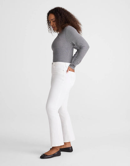 The Curvy Flare Crop Jean in Super Stretch Denim Tile White | Madewell