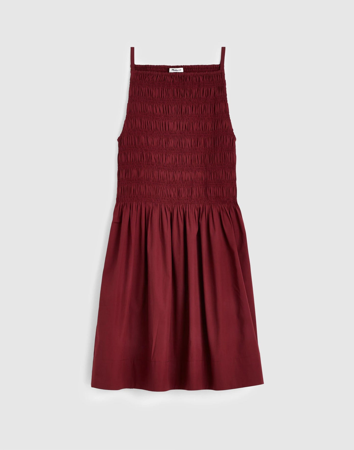 Smocked High-Neck Mini Dress Dusty Merlot | Madewell
