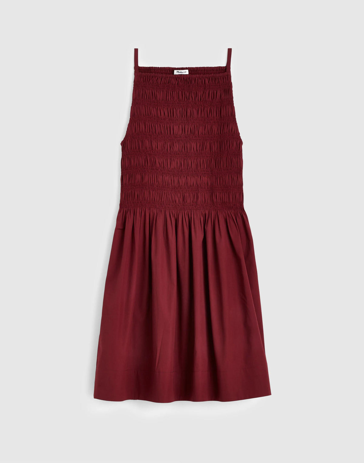 Smocked High-Neck Mini Dress Dusty Merlot | Madewell