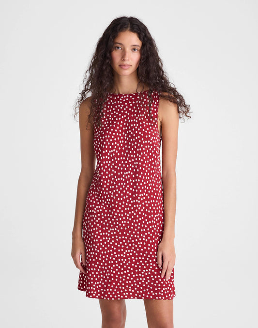 Boatneck Sleeveless Mini Dress Red Currant | Madewell