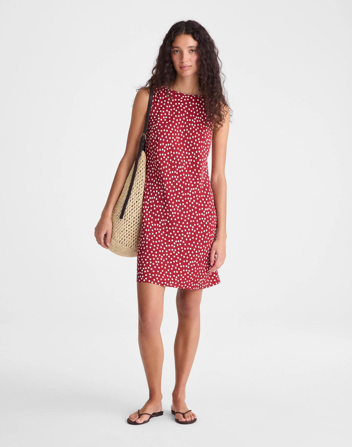 Boatneck Sleeveless Mini Dress Red Currant | Madewell