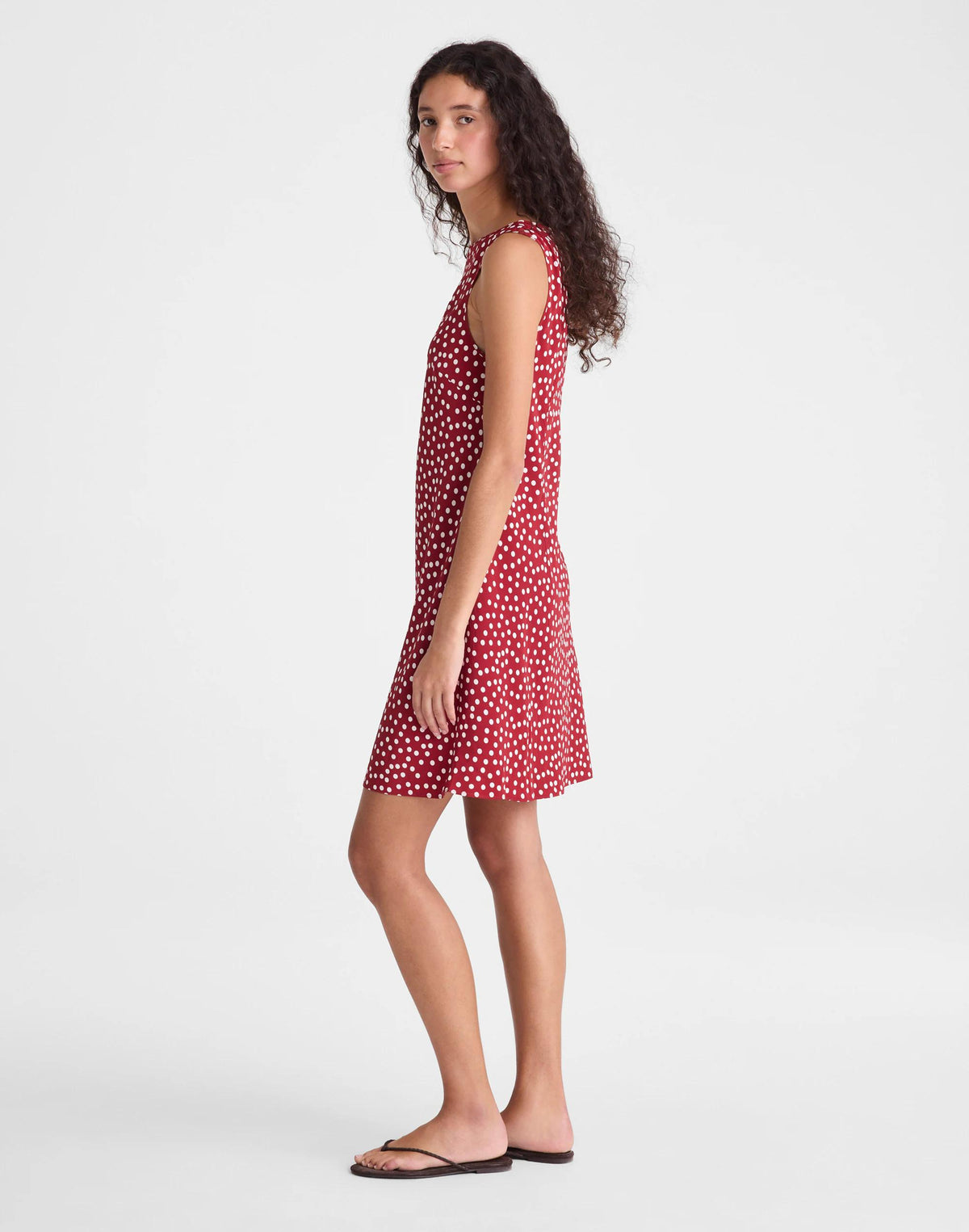 Boatneck Sleeveless Mini Dress Red Currant | Madewell
