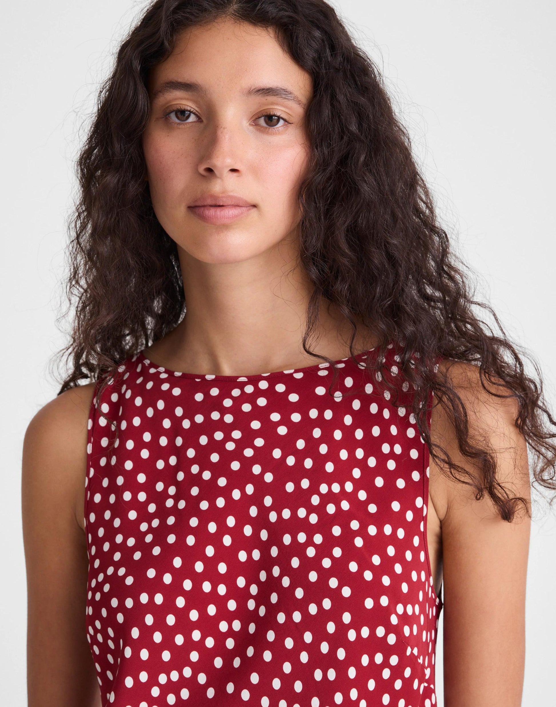 Boatneck Sleeveless Mini Dress Red Currant | Madewell