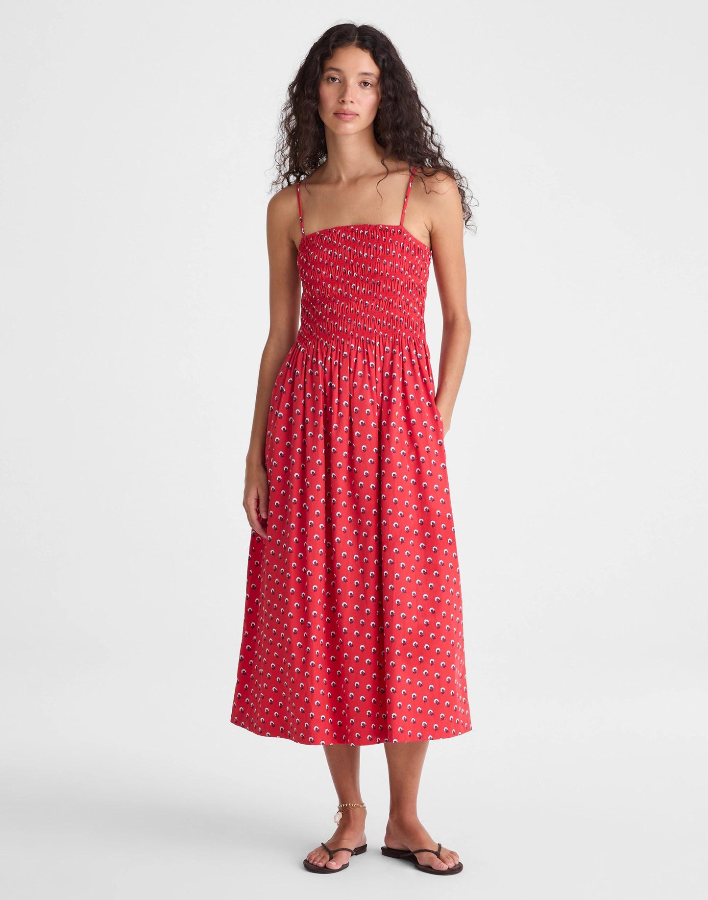 The Peyton Midi Dress Enamel Red | Madewell