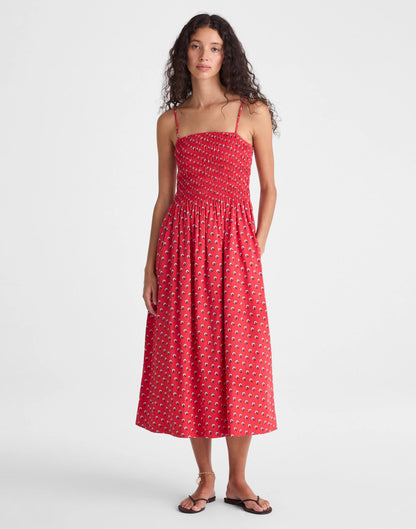 The Peyton Midi Dress Enamel Red | Madewell