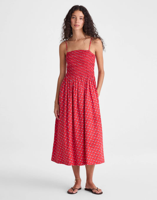 The Peyton Midi Dress Enamel Red | Madewell