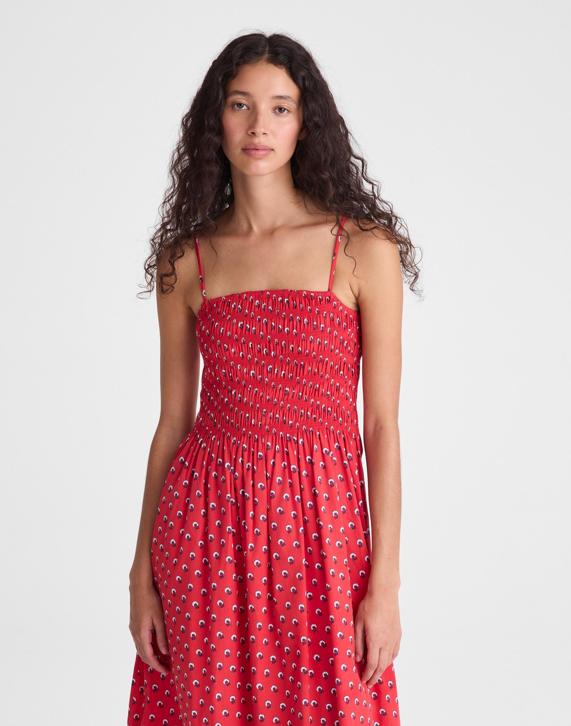 The Peyton Midi Dress Enamel Red | Madewell