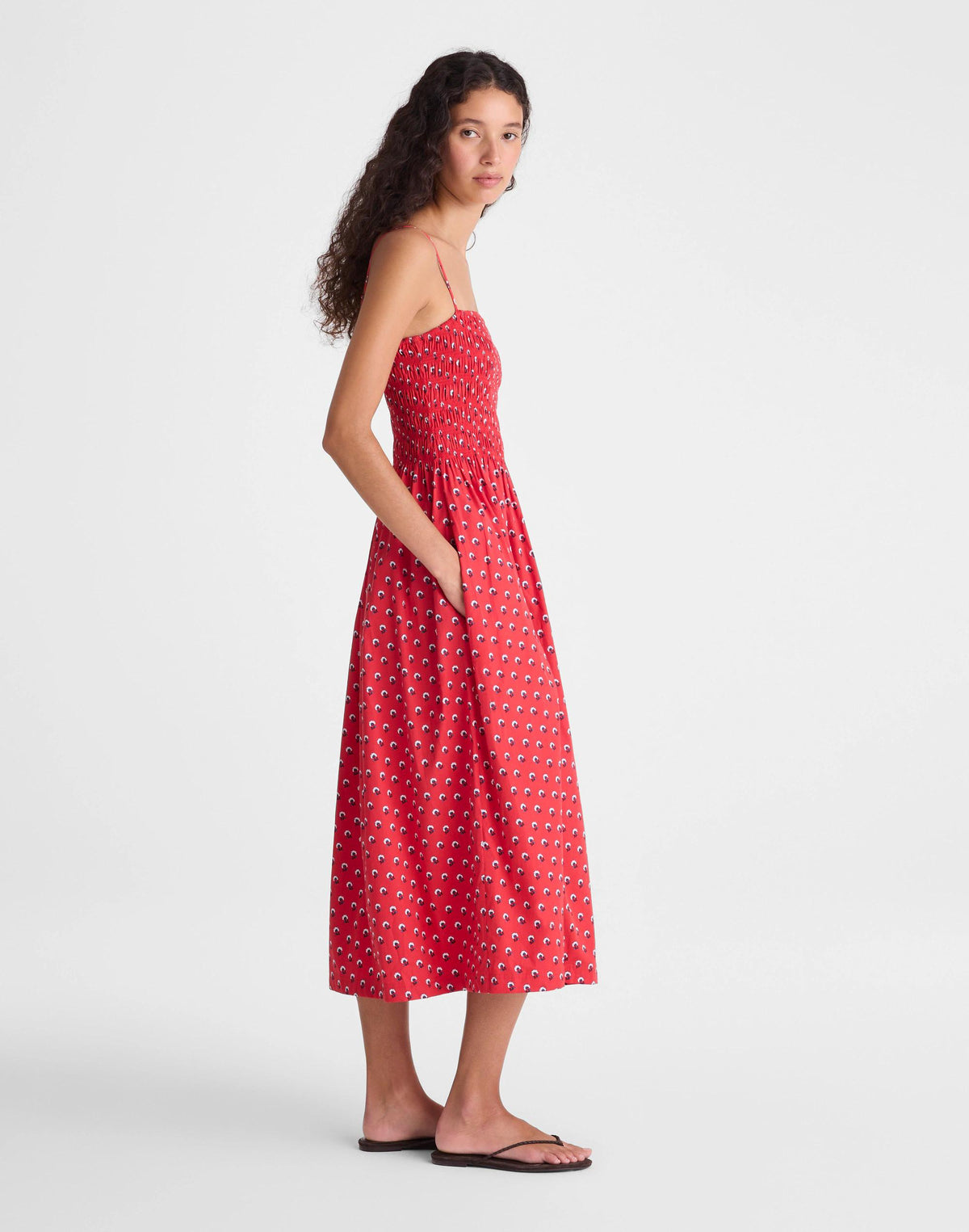 The Peyton Midi Dress Enamel Red | Madewell