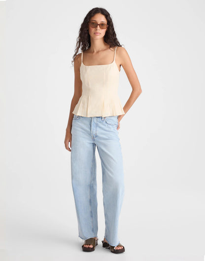 Darted Peplum Cami Top Vanilla | Madewell