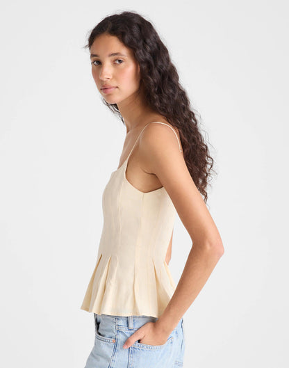 Darted Peplum Cami Top Vanilla | Madewell
