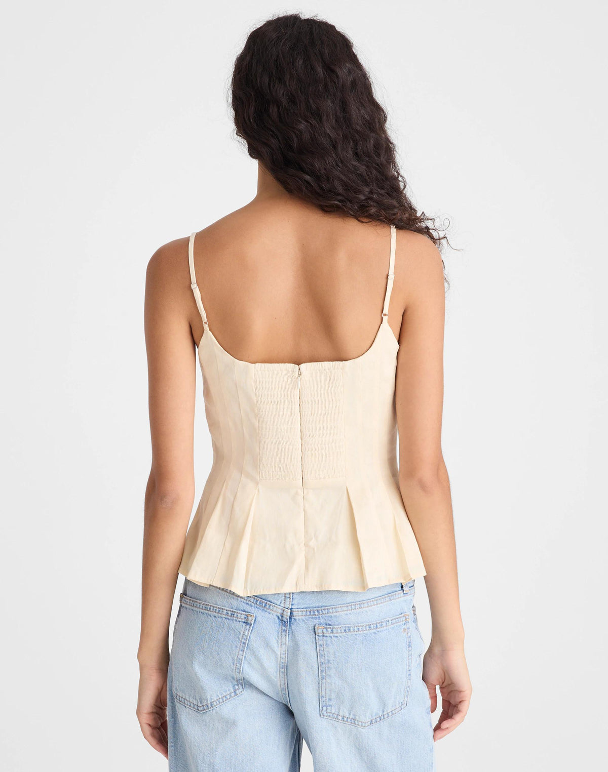 Darted Peplum Cami Top Vanilla | Madewell