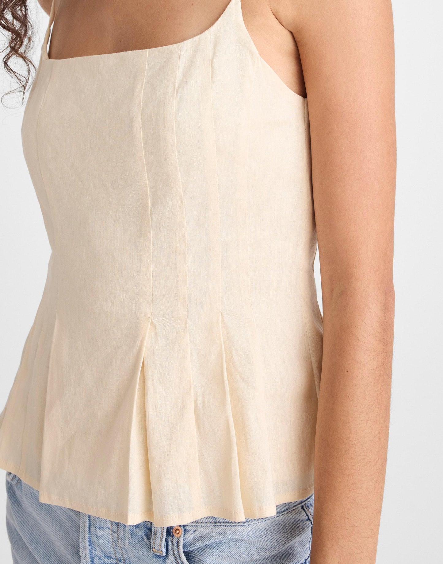 Darted Peplum Cami Top Vanilla | Madewell