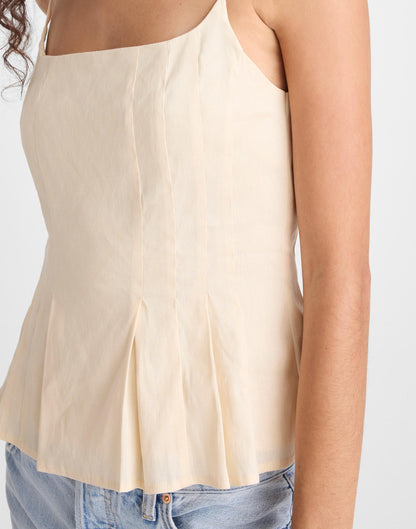 Darted Peplum Cami Top Vanilla | Madewell