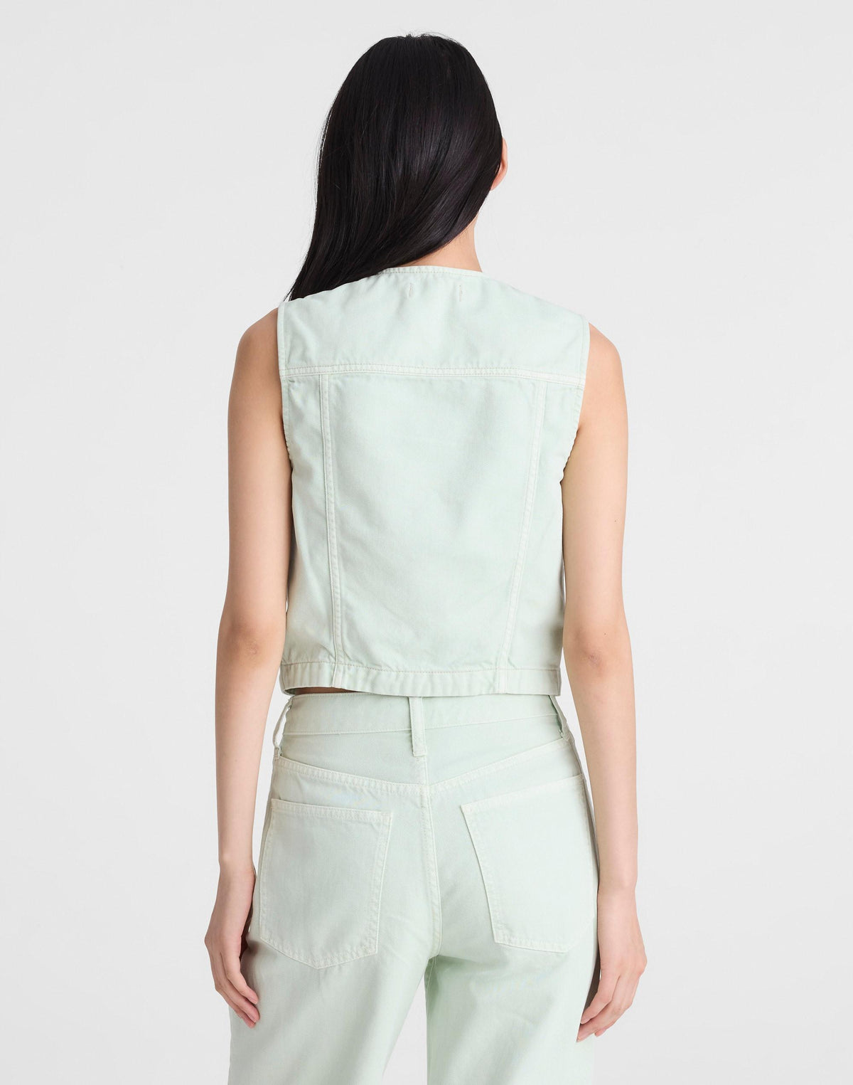 Madewell x Shopbop Airy Denim Crop Vest Storied Sea | Madewell